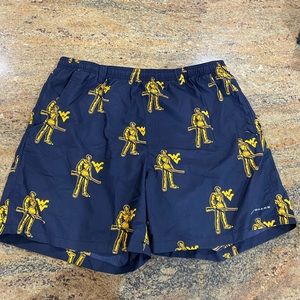 West Virginia University (WVU) swim trunks, bathing suit, Columbia